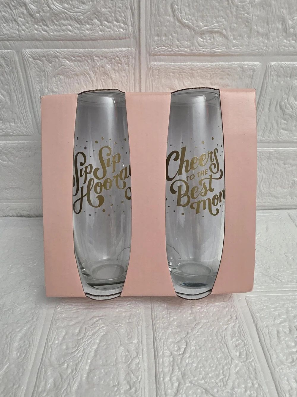 Spritz Best Mom Champagne Flute Set 2 Glasses 9.6oz Gift, New